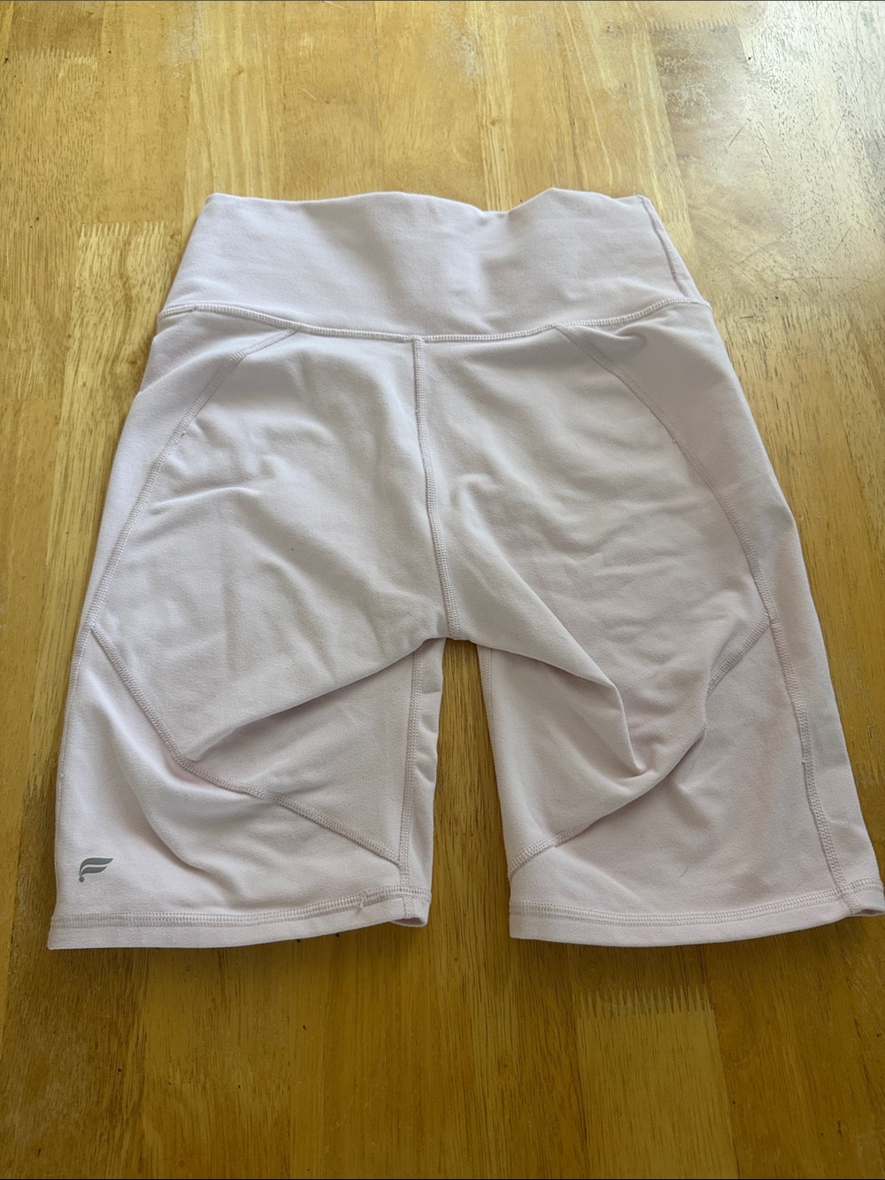 Fabletics Light Pink High-Waist Bike Shorts